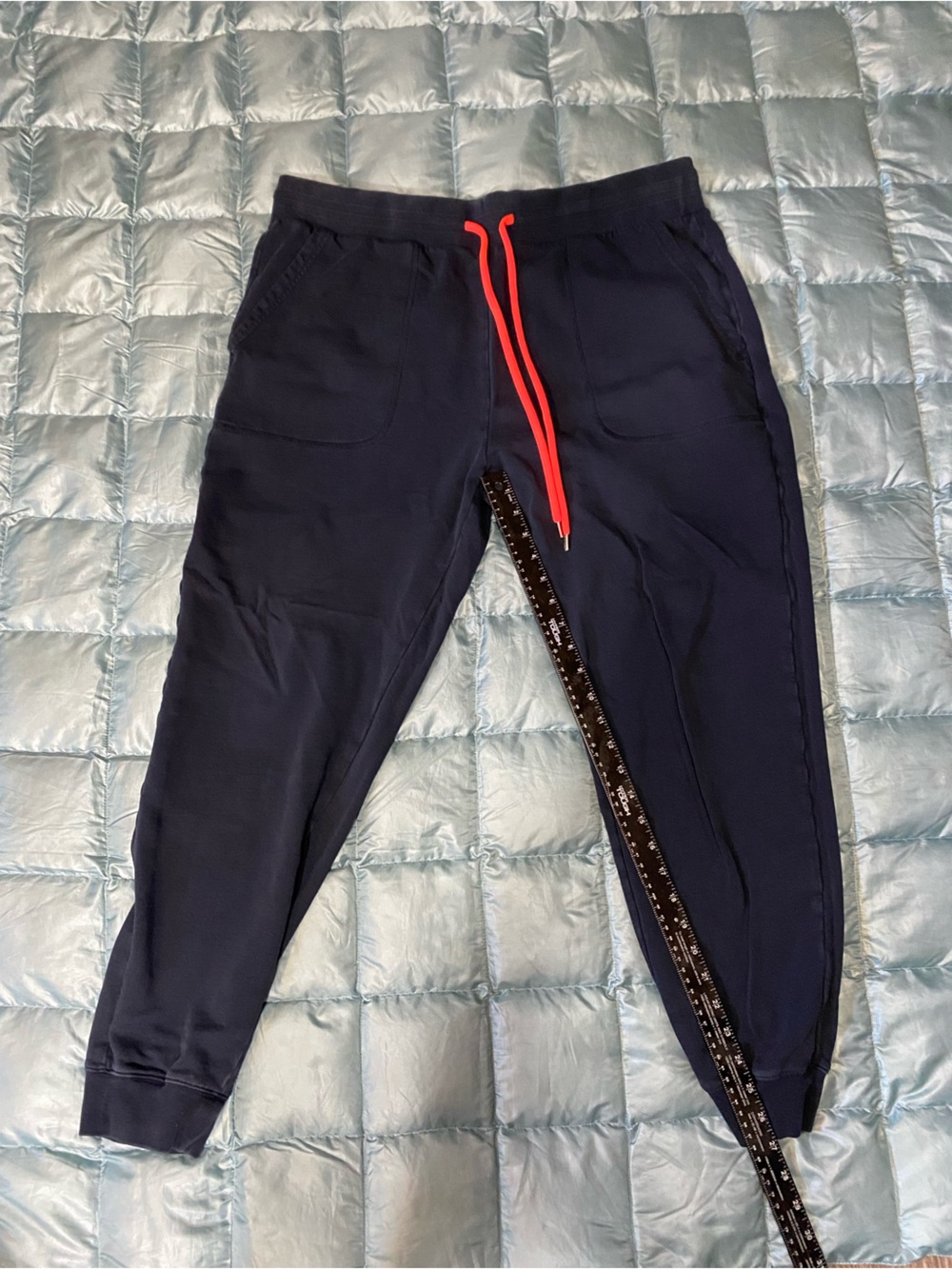 EUC Men’s Psycho Bunny Navy Jogger Pants w/ Neon Pink Drawstring